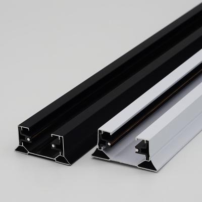 China Modern white or black lighting track 2 wire led track show spot lighting rail 1m, 2m, 3m for sale