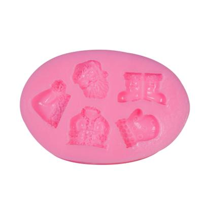 China Santa Clause Silicone Resin Molds Disposable for Christmas Cake Chocolate Decorating Tools for sale