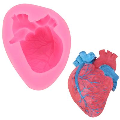 China Food Grade Cake Fondant Mold Silicone Halloween Heart Shape Disposable Soap Molds for sale