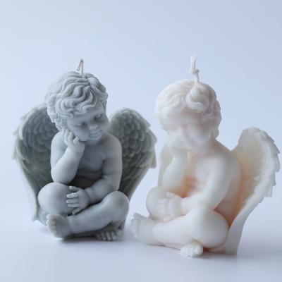 China 3D Angel Candle Silicone Mold DIY Angel Decoration Disposable Candle Mold Making Scented Candle for sale