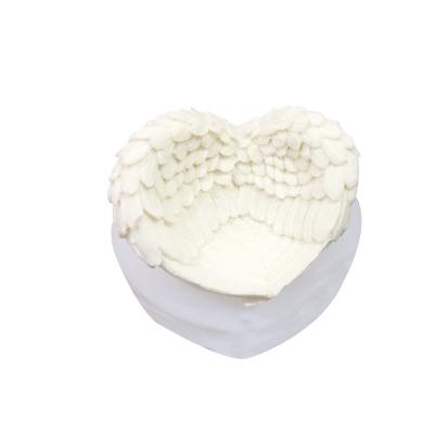 China Disposable Soap Candles Making Mold Jewelry Boxes Angel Wings Tea Light Silicone Mold For DIY Epoxy Resin Handmade Craft for sale