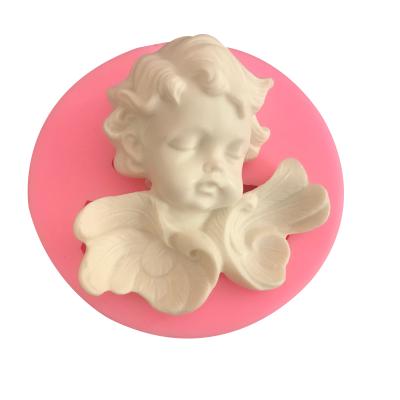 China Disposable 3D Mold Disposable Custom Candle Holder Silicone Angel Sleep Soap Making Silicone Resin Mold for sale