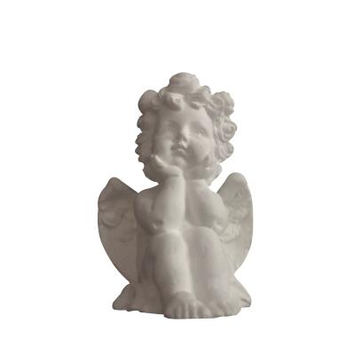 China Disposable Custom Resin Mold Scented Angel 3D Plaster Candle Holder Silicone Craft Mold for sale