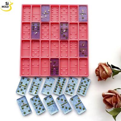 China Viable Epoxy Resin Domino Toy Game Card Cake Molds DIY Making Resin Crafts Silicone Molds Molds for sale