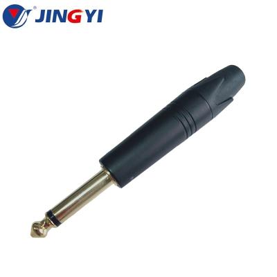 China audio & Video 6.35mm Jack Cable One Channel Gold Plated Connector Jack Audio Plugs Adapter Plug Mono to Jack Connector for sale