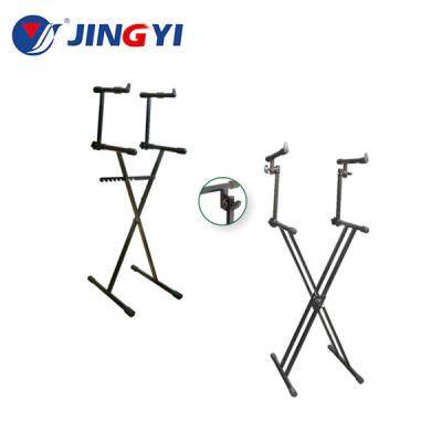 China JINGYI K015 Iron Black Iron Double Keyboard Stand For Stand Keyboard for sale