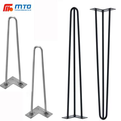 China Industrial Portable Telescoping Folding Dining Modern Cafe Hairpin Table Steel Leg for sale