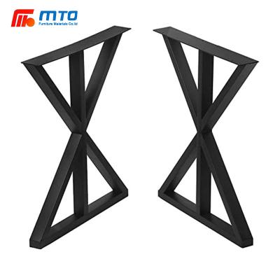 China Modern Fashional Style Modern Black Dining Cafe Iron Metal Table Steel Heavy Legs Bench Chairs Leg Set for sale