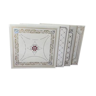 China Artistic Ceilings Wholesale PVC Square Ceiling Panel Tiles Designs 595*595 mm 603*603 mm for sale