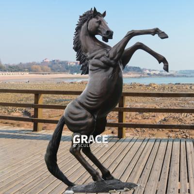 China Traditional Large Size Bronze Horse Statue Bronze Jumping Horse Sculpture For Outdoor Decoration for sale