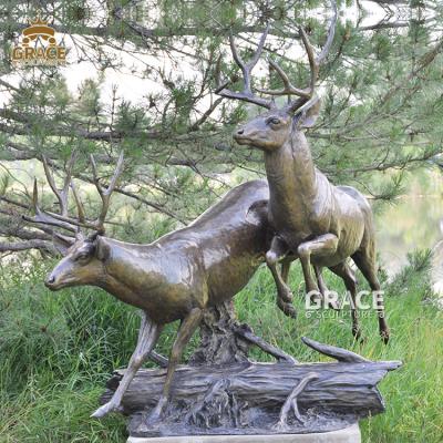 China Traditional Decorative Garden Animal Sculpture Life Size Skyfall Male Bronze Statue for sale