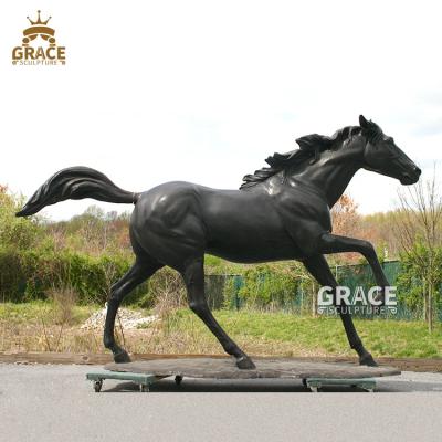 China Decoration Traditional Life Size Sculpture Garden Horse Bronze Running Statue for sale