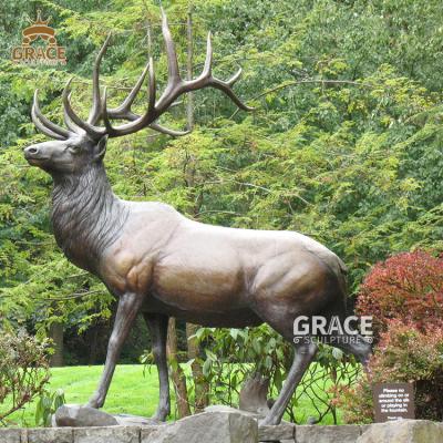 China Traditional Hot Sale Metal Deer Sculpt Life Size Bronze Elk Statue for sale