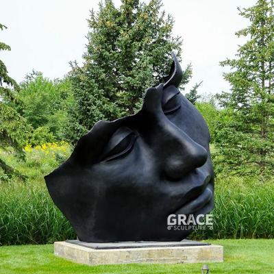 China Traditional Outdoor Decoration Metal Sculpture Large Face Statue for sale