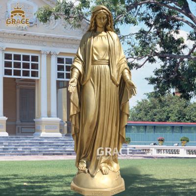 China Catholic Life Size Bronze Mother Mary Europe Church Statue Metal Sculpture for sale