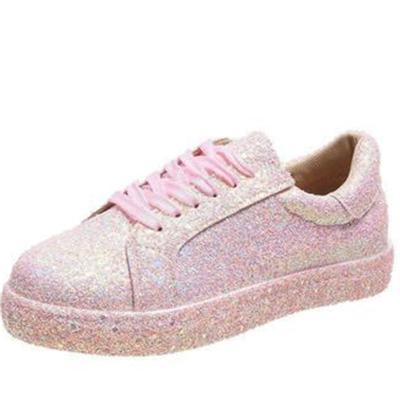 China CUSHIONING Fashionable Lady Shiny Sequins Shoes Lady Luxury Slip-On Sneaker Dropshipping Lace Up Shoes For Female for sale