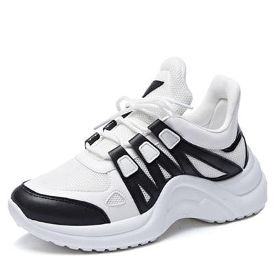 China Fashion Trend Dropshipping Women's Lady Lace-up Chunky Sneakers Women's Leisure Shoes Mesh Walking Shoes Light Weight for sale