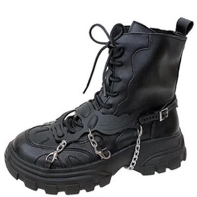 China Lightweight Dropshipping Custom New Womens Thick Bottom Logo Rejects Metal Women's Chunky Boot Punk Style CIO Chain Sports Shoes for sale