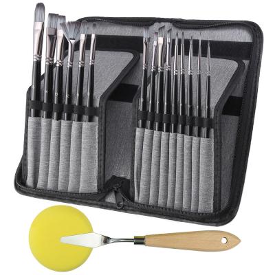 China Artist Brushes Acrylic 15 size acrylic brushes for painting. Contains hair and Art Knife made of premium nylon, sponge for sale