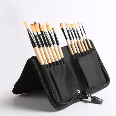 China 14 Wholesale Nylon Paint Brush Set for School Painting Artist for sale