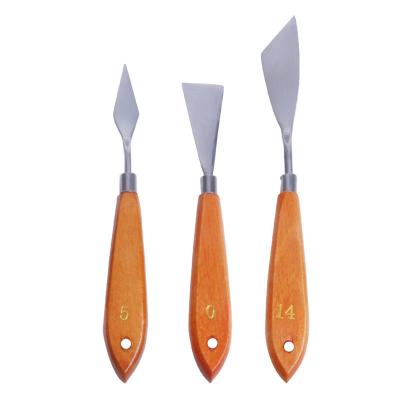 China Arts Drawing New 3 Color Stainless Steel Knife Oil Painting Scraper Art Tool Mixing Makers Wholesale For Painting for sale