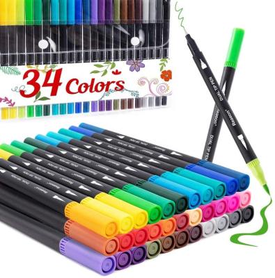 China Painting Drawing 36 Double Brush Art Markers Pens For Kids Adult Coloring Book Bullet Writing Note Taking Lettering Calligraphy for sale