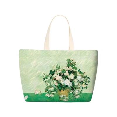 China Water Resistant Tote Bags With Custom Printed Logo Exquisite And Beautiful Canvas Tote Bags For Women for sale