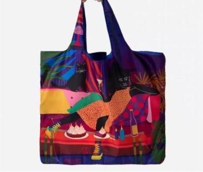 China Customizable Shopping Bags Handled With Sturdy Multiple Patterns And Reusable Polyester Shopping Bags for sale