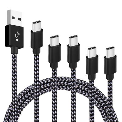 China Mobile Phone Price Nylon Perfect Durable USB Cables Quick Charging Nickel Plated USB-A To Type-C Cable for sale