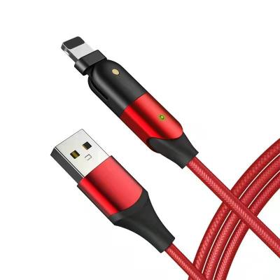 China 90 Degree Rotation Factory Direct Nylon Braided 180 Degree Rotating 2.4A Quick Charge Wire USB Cable for sale