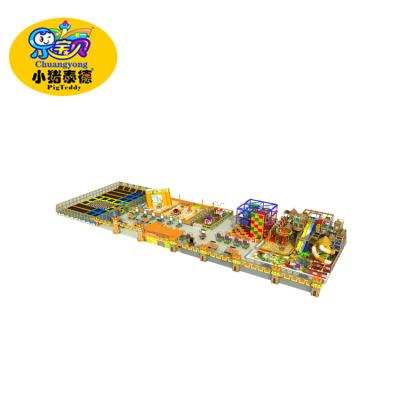 China Colorful Low Ropes Course Equipment , Rainbow Theme Large Indoor Play Structures for sale