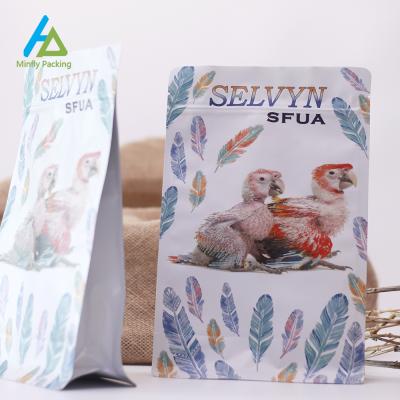 China Minfly Digital Food Printing Custom Logo Cat Dog Pet Food Packaging Grade Flat Bottom Gusset Bag Smell Proof Reusable Plastic Mylar for sale