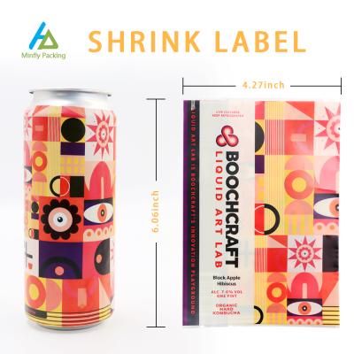 China Custom Printing Waterproof PET / PVC Heat Shrink Sleeve Label For Beverage Wrap Rolls Packing Labels for sale