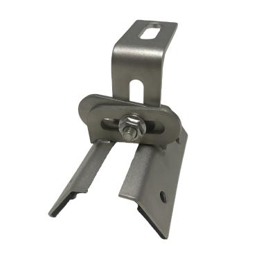 China Solar System Metal Roof Solar Mounting Bracket Clamps SUS304 Roof Clamp for Trapezoidal Tin Roof Mounting System for sale