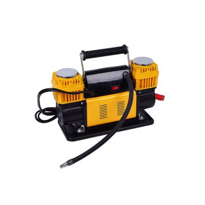 China Vehicle Tire Inflator High Efficiency Dual 60mm Cylinders Electric Vehicle Inflation Pump With Battery Terminal for sale