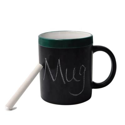 China Ceramic Mug HONESTREE Custom Promotion Straight Shaped Matt Ceramic Chalk Mug With Chalk for sale