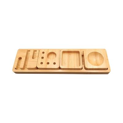 China Custom Home Office Wooden Bamboo Table Promotion ECO Storage HONESTREE Storage Tray Desk Organizer Set for sale