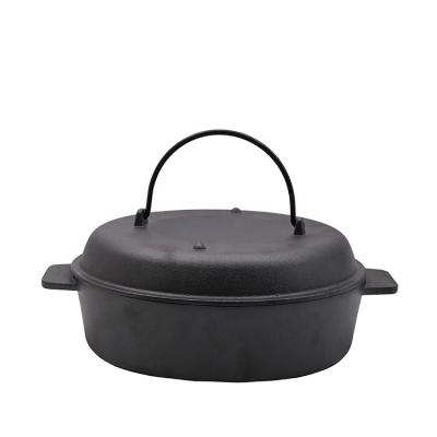 China Wholesale Viable Outdoor Cast Iron Camping Stew Pot 4.5qt 6qt 9qt Picnic Set Cast Iron Pot for sale