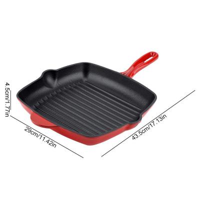 China Modern Practical Cookware Set Nonstick Cast Iron Frying Pan With Two Curved Handles for sale