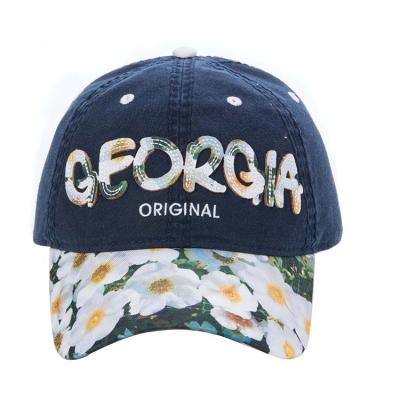 China Factory direct sales COMMON Skull Hip Hop pattern style denim embroidery high quality baseball cap, hip hop hat for sale