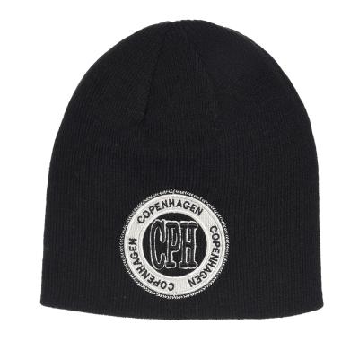 China Fashionable Acrylic Warm Winter Beanie Knitted Hat With Embroidery Custom Logo COMMON for sale