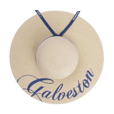 China Wide Brim Big Image China Factory Supply Letter Printing Fashion Hawaiian Straw Hats For Women for sale