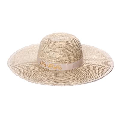 China Image Makers Selling High Quality Wide Brim Logo Straw Hat Custom Lady Flat Brim Summer Bodysuit for sale