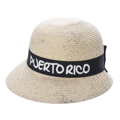 China Customizable Low Moq Picture Heat Stroke Stylish Lightweight Women Casual Straw Thrower HAT for sale