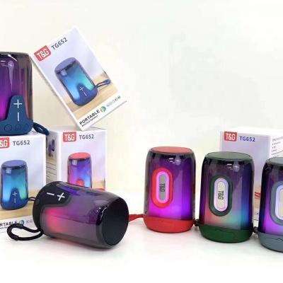 China Video Call New TG652 wireless Bluetooth speaker pulsating light effect transparent audio heavy subwoofer RGB gift outdoor wholesale for sale