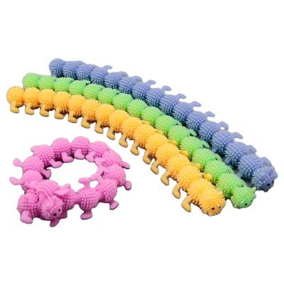 China Hot Selling Eco-friendly TPR Amazon Tpr Compression Simulation Crawler Toys For Relieve Effort Stretch String Worm Crawlers Noodles Play To for sale