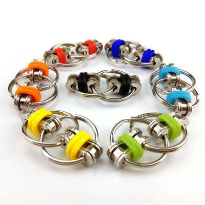 China Wholesale Multicolor Widely Used Relaxing Toy Bike Chain Fidget Toy Kids Combine Toy Key Chain Environmentally Friendly for sale