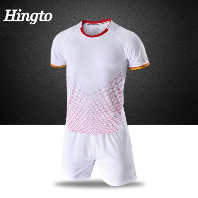 China Wholesale Quick Dry Hingto Factory Price Polyester Football Soccer Uniforms Tank Top And Shorts With Your Logo Printed for sale