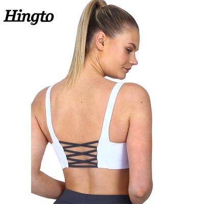 China Antibacterial Custom Yoga Bra Sports Bra Fitness Gym Apparel Private Label Sports Strappy Bra for sale