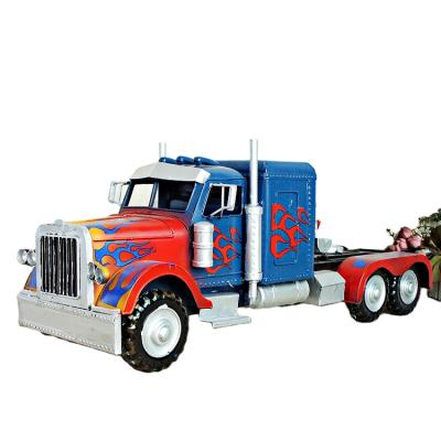 China Europe 2021 New Products Metal Transformer Sculpture Crafts Optimus Main Car Model For Promotion Gifts for sale